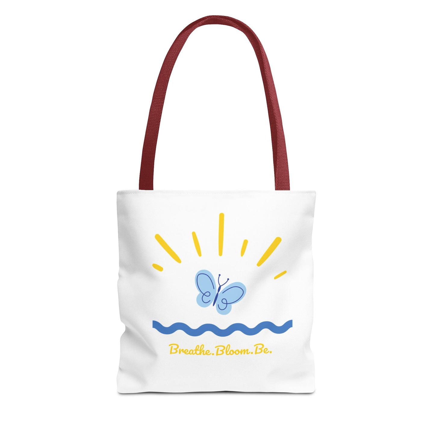 Butterfly and Stripes AOP Tote Bag - Stylish Shopping Bag, Eco-Friendly Gift, Summer Vibes, Beach Ready, Everyday Use
