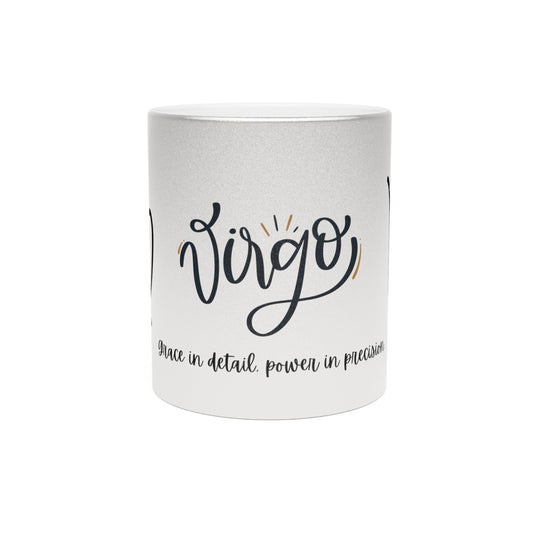 Astrology Virgo Metallic Mug - Silver & Gold Coffee Cup for Zodiac Lovers