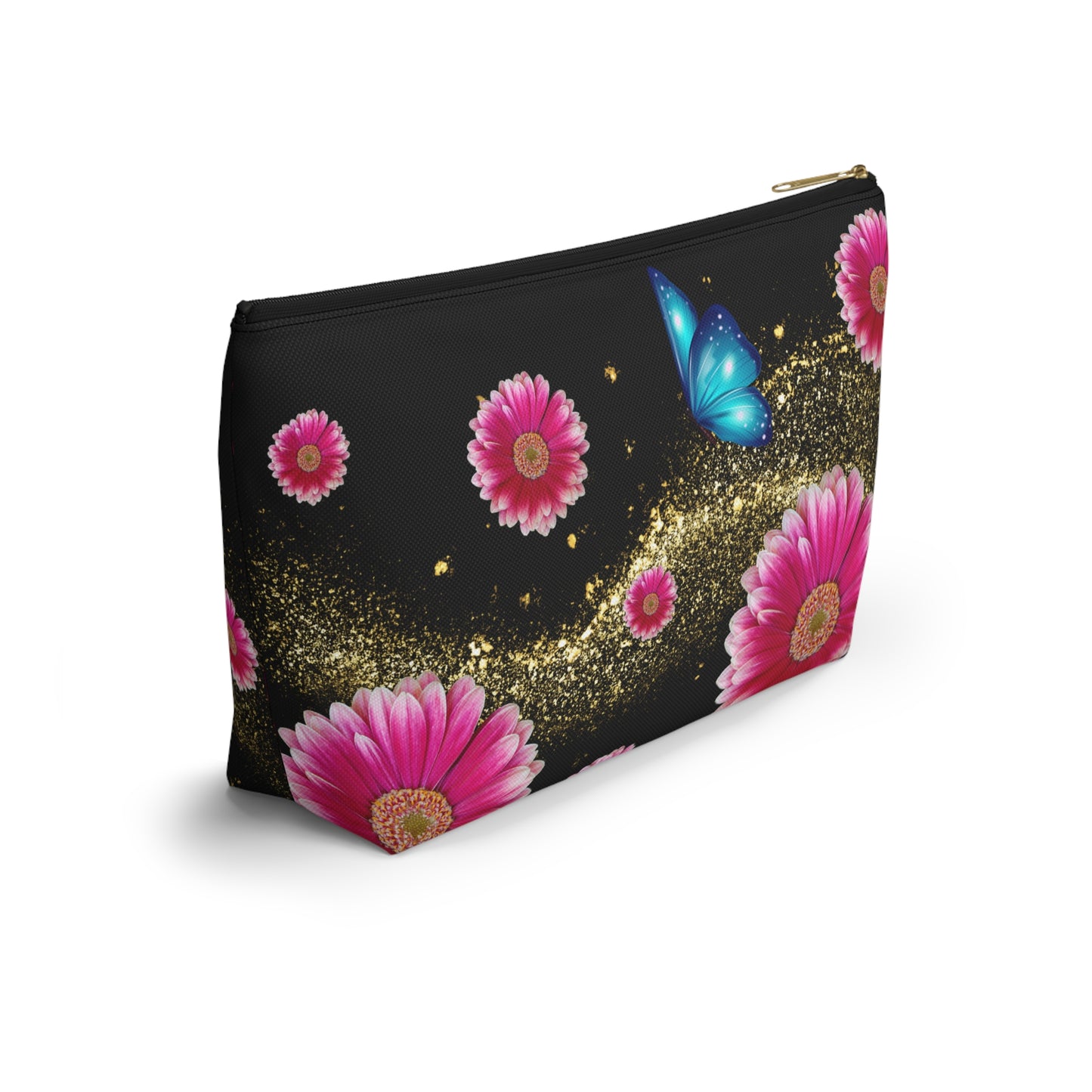 Floral Butterfly Accessory Pouch, Makeup Bag, Travel Essentials, Gift for Her, Cosmetic Storage, Floral Design