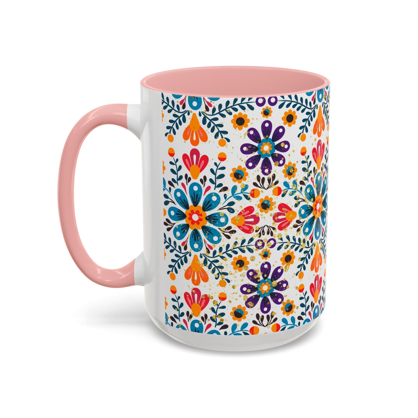 Boho Floral Coffee Mug – Folk Art Accent Mug | Colorful Ceramic Cup by Stardust Cove