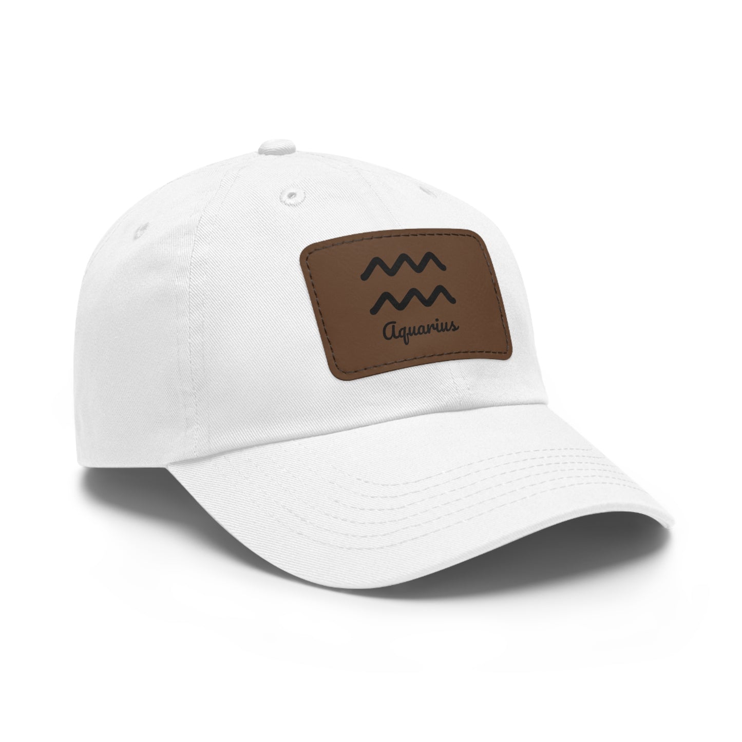 Custom Aquarius Dad Hat with Leather Patch