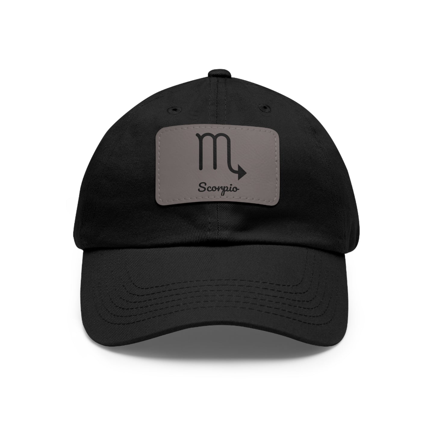 Scorpio Dad Hat with Leather Patch, Zodiac Cap for Astrology Lovers, Adjustable Baseball Cap, Ideal Gift for Birthdays, Unisex Headwear