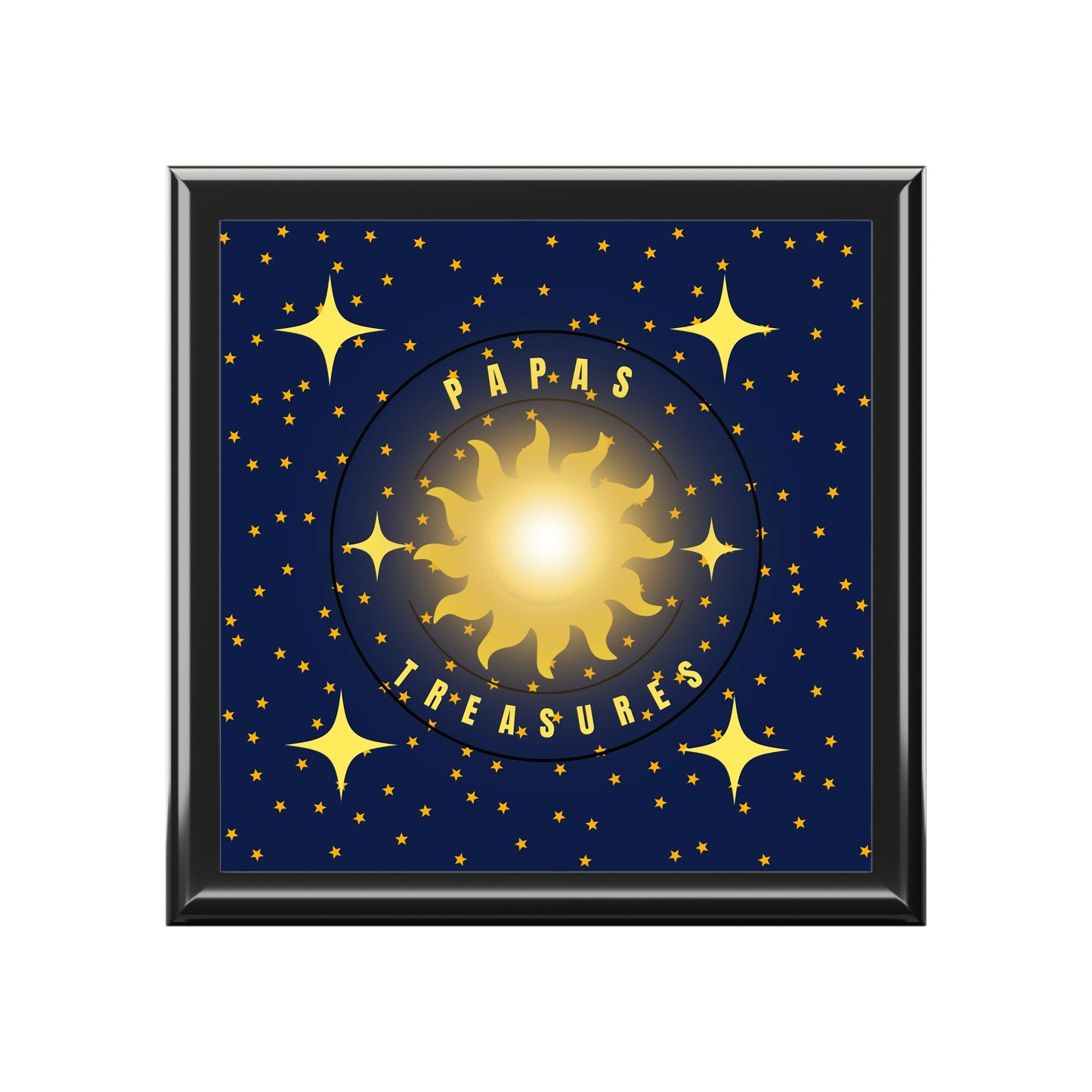 Papa’s Treasures Celestial Keepsake Box – Radiant Sun & Stars Design
