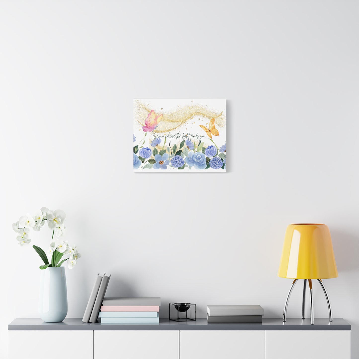 Inspirational Floral Canvas Art - "Grow Where the Light Finds You"