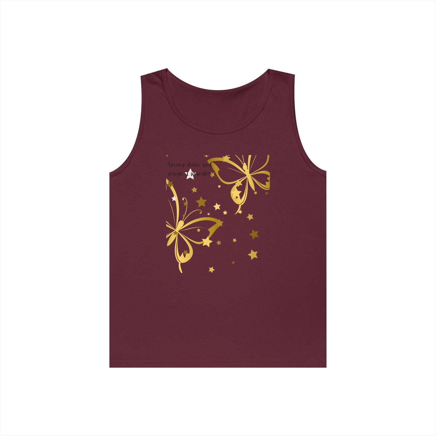 Butterfly Dreams Unisex Heavy Cotton Tank Top, Inspirational Summer Apparel, Gift for Nature Lovers, Casual Outdoor Wear, Motivational