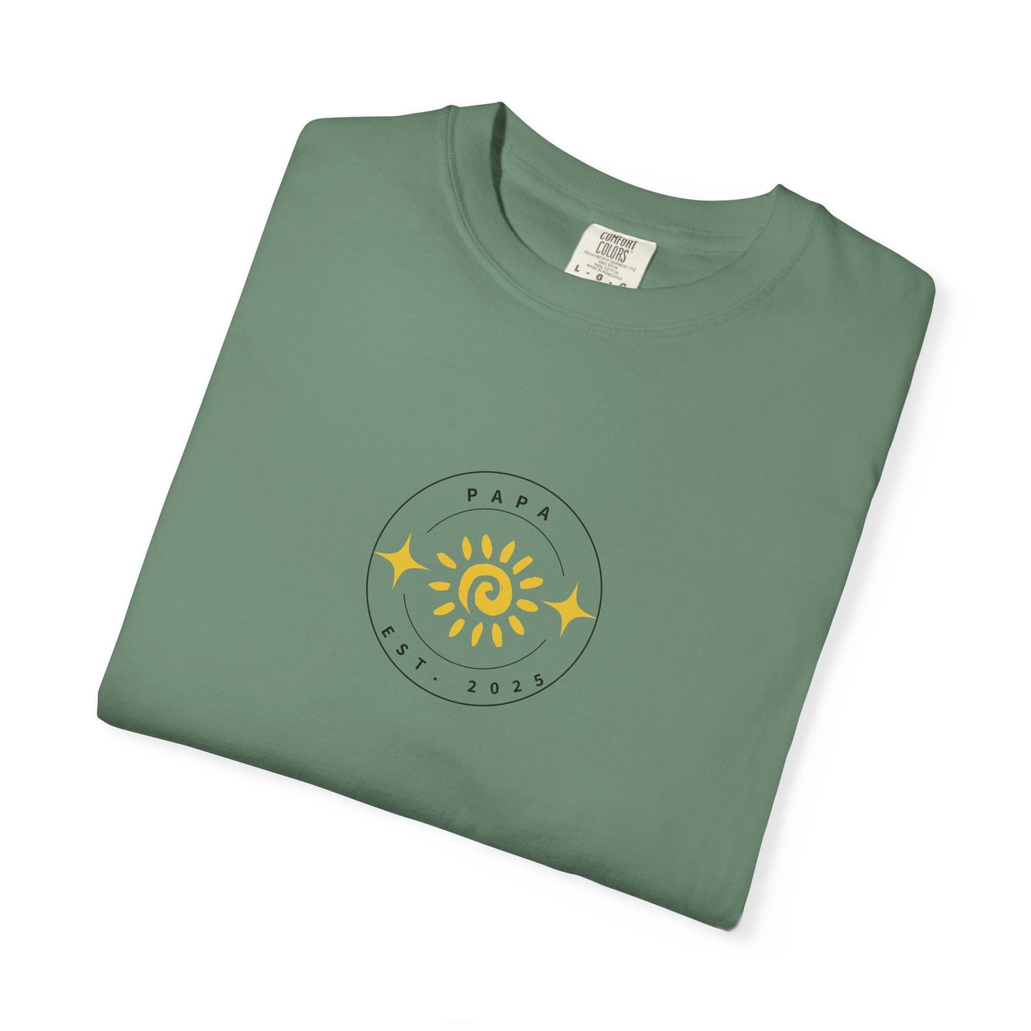 Papa Est. 2025 T-Shirt – Retro Sun Tee for First-Time Grandpas
