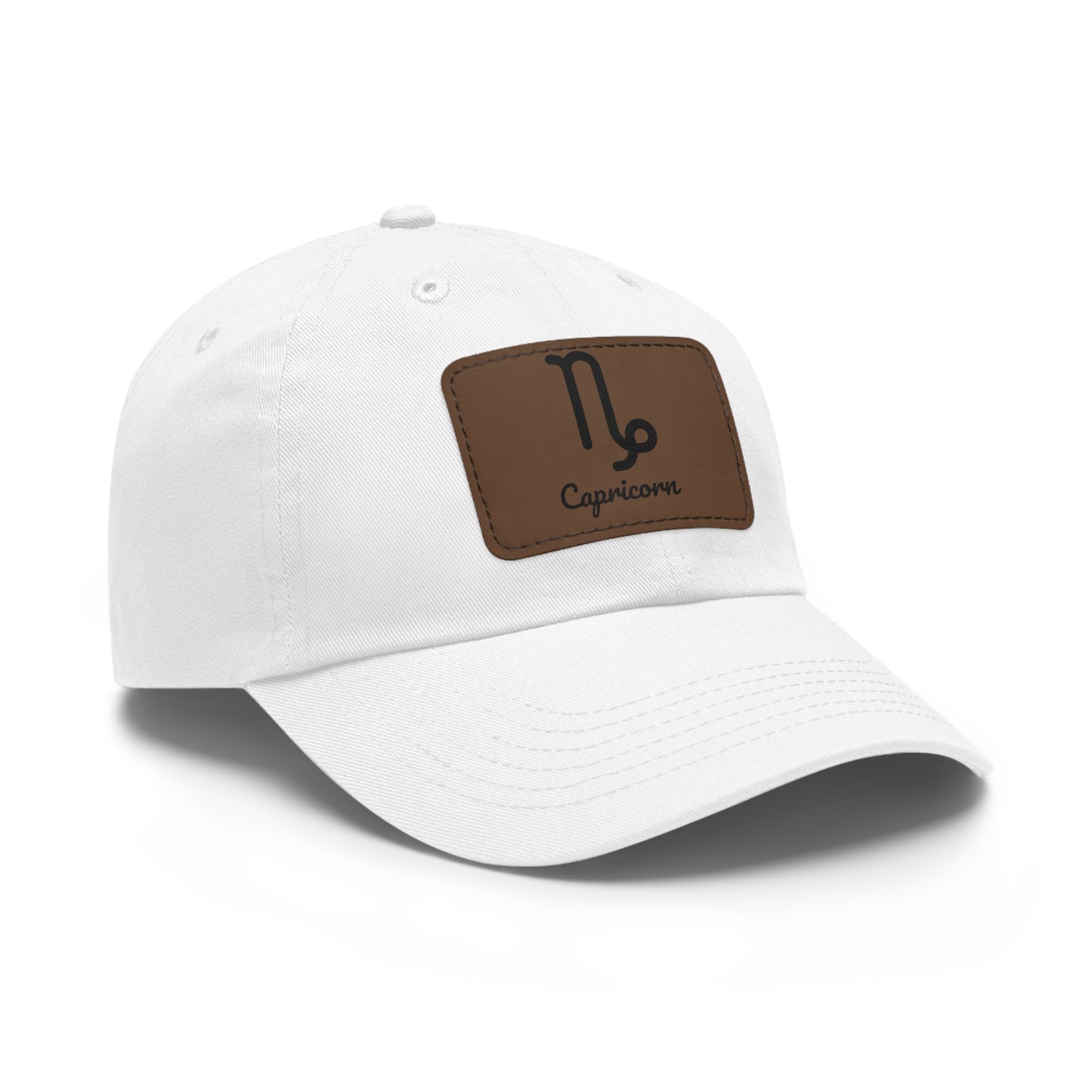 Capricorn Dad Hat with Leather Patch - Stylish Astrology Cap
