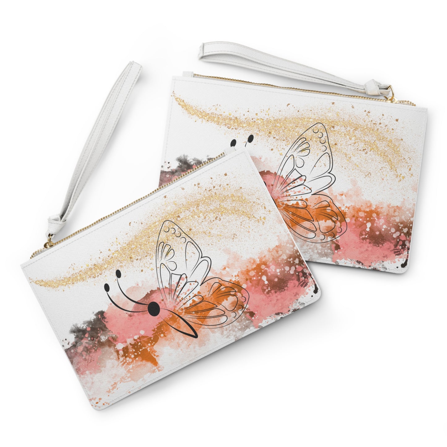 Watercolor Butterfly Clutch Bag – Artistic Wristlet – Boho Chic Travel Accessory