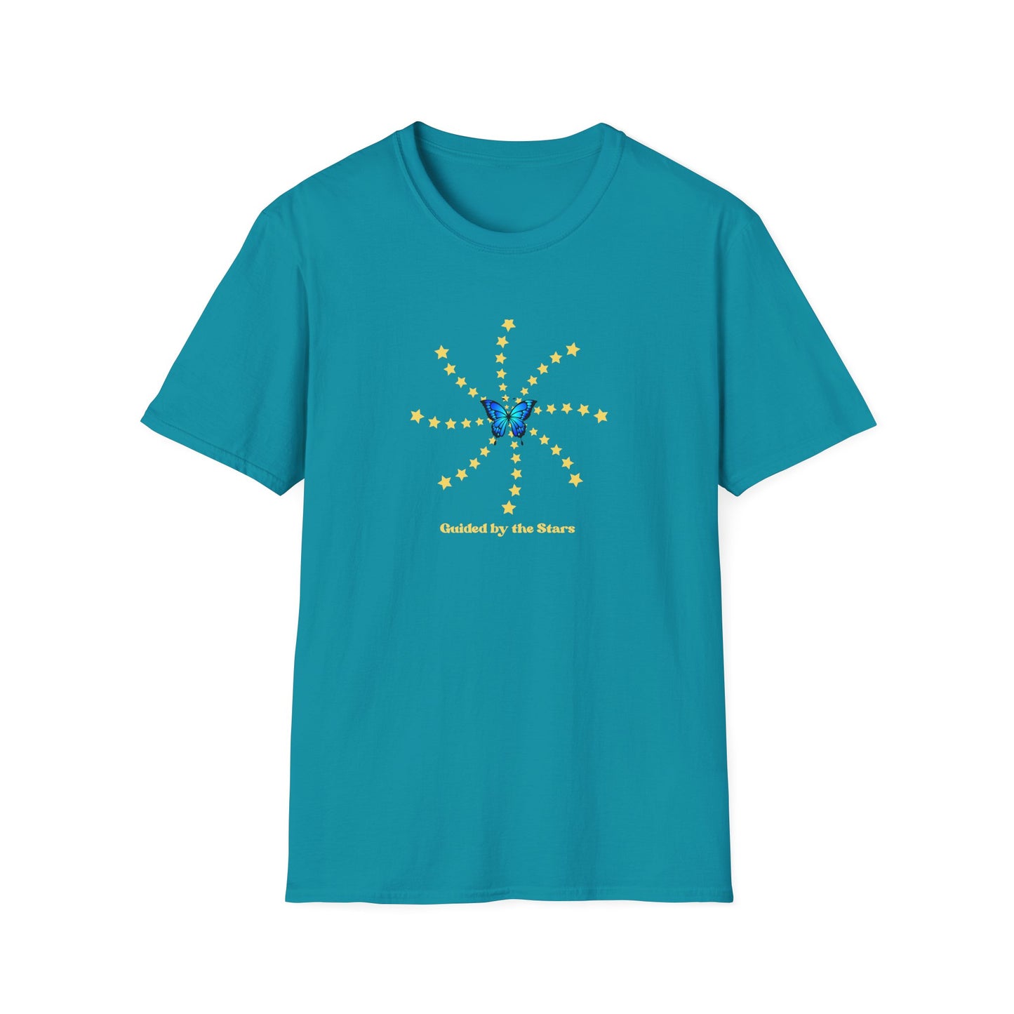 Celestial Butterfly T-Shirt – Guided by the Stars Shirt – Dreamy Star Graphic Tee – Spiritual Boho Shirt – Stardust Cove Aesthetic Gift