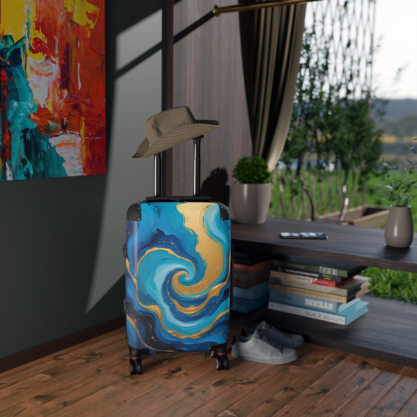 Tide’s Dream Spinner Suitcase – Ocean Galaxy Swirl Travel Luggage