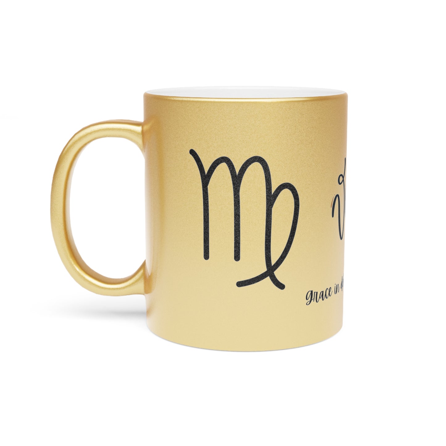 Astrology Virgo Metallic Mug - Silver & Gold Coffee Cup for Zodiac Lovers