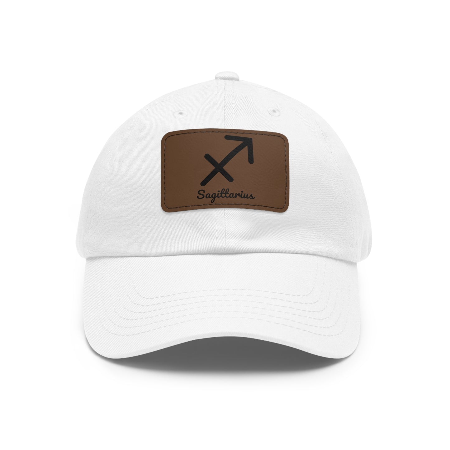 Sagittarius Zodiac Dad Hat – Leather Patch Astrology Cap | Fire Sign Star Symbol Hat for Men & Women