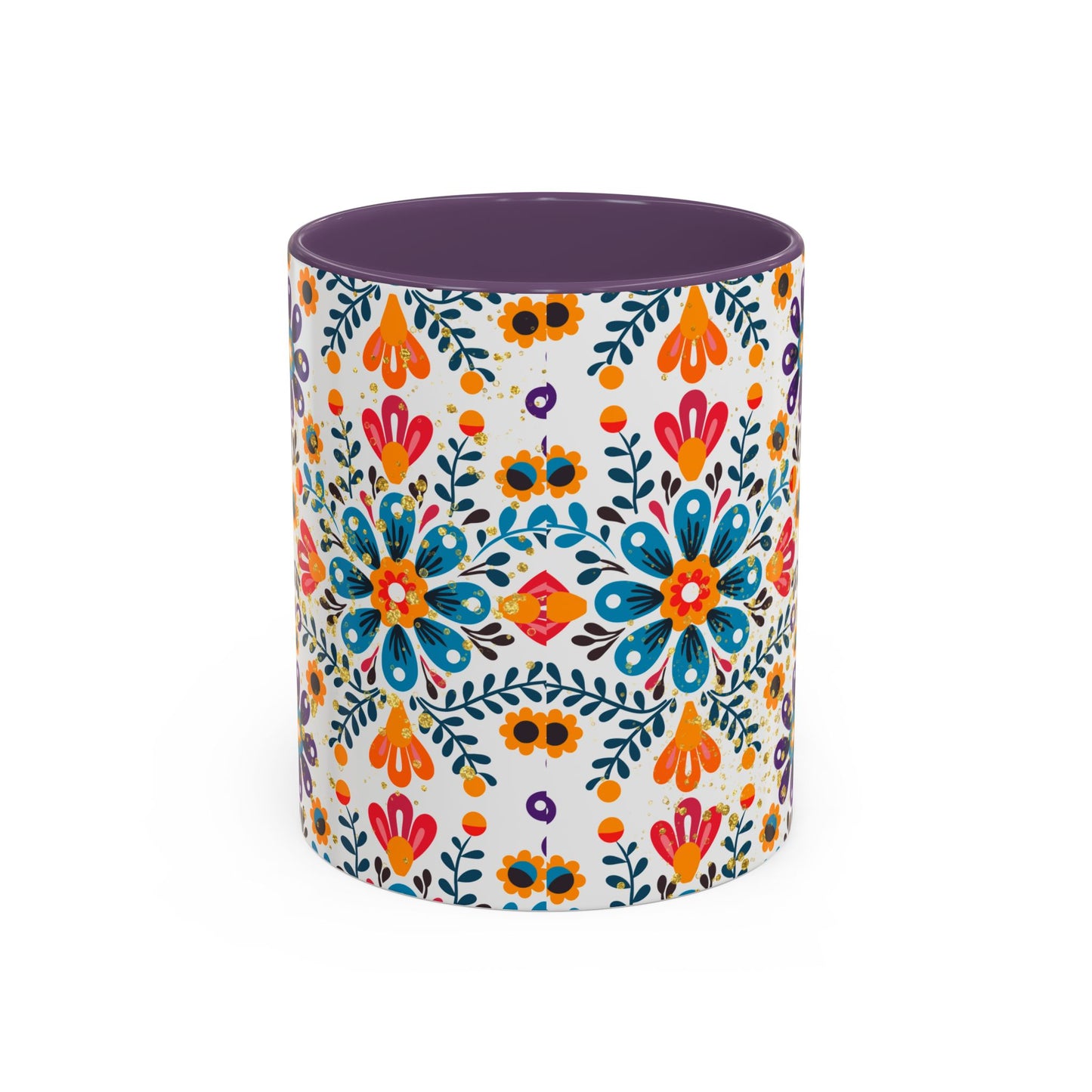 Boho Floral Coffee Mug – Folk Art Accent Mug | Colorful Ceramic Cup by Stardust Cove