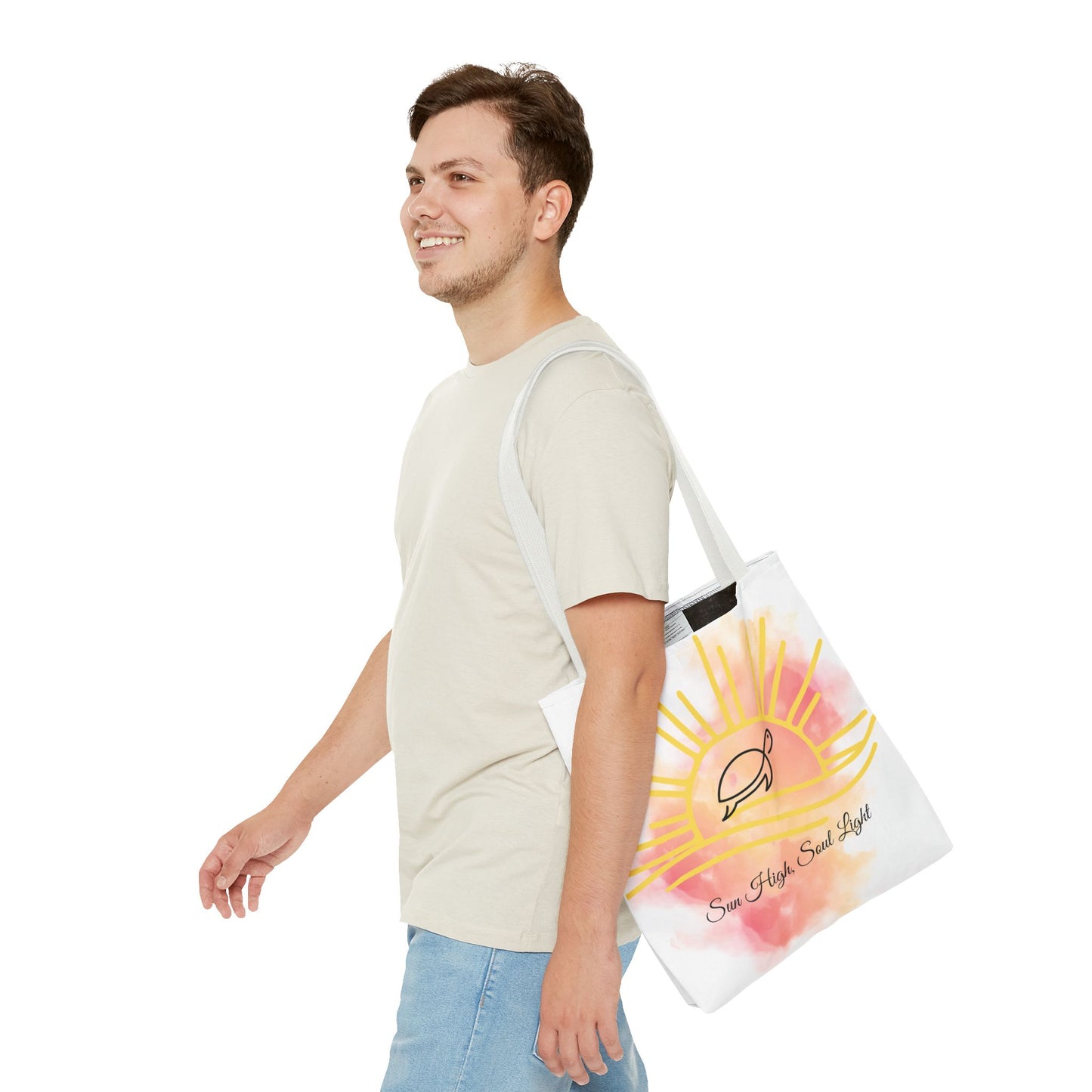 Sun High Tote Bag - Inspirational Turtle Design for Beach Lovers
