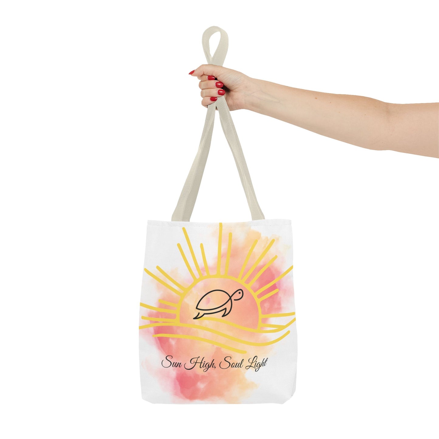 Sun High Tote Bag - Inspirational Turtle Design for Beach Lovers