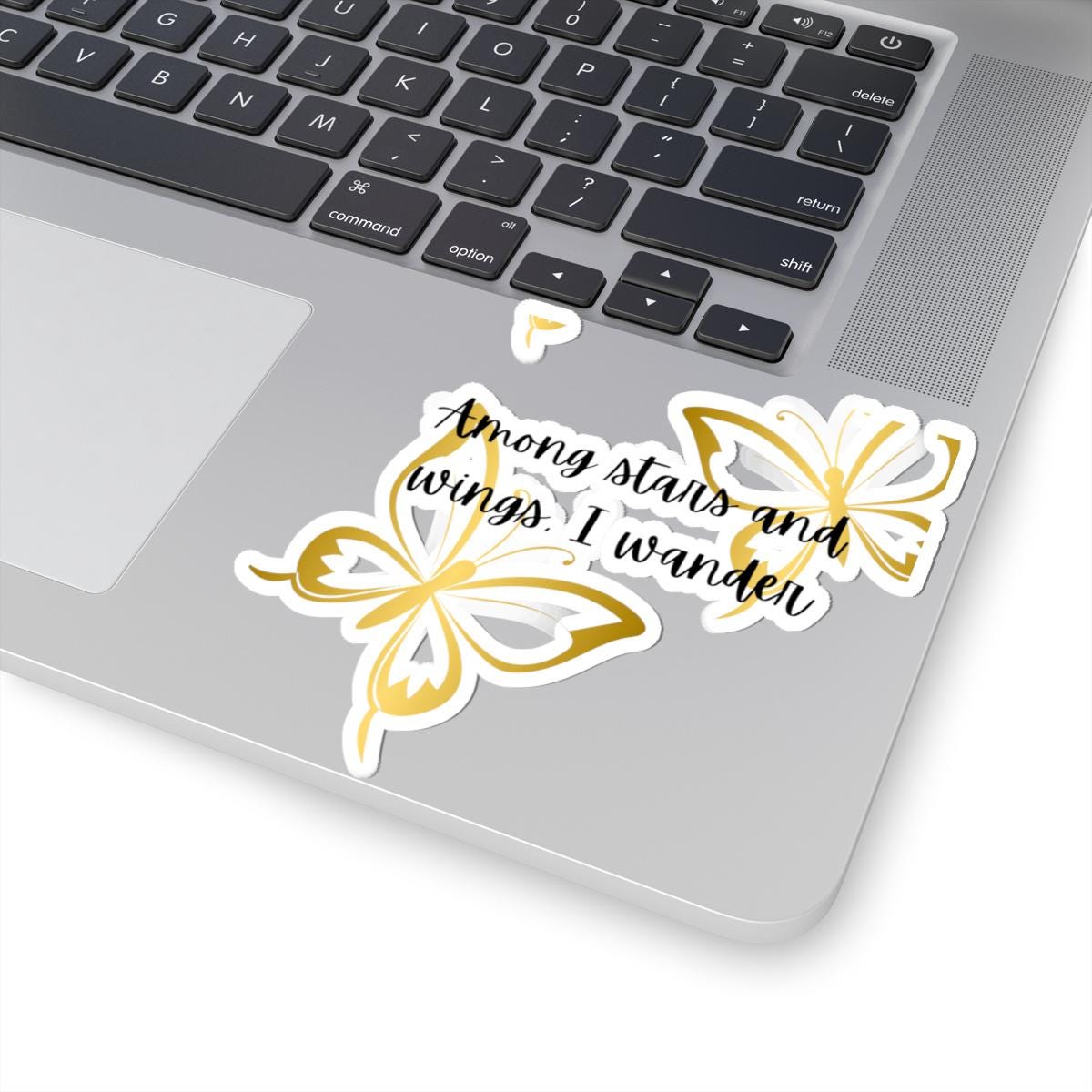 Butterfly Kiss-Cut Stickers - "Among stars and wings, I wander" - Boho Decor, Laptop Stickers, Journal Decor, Gift for Nature Lovers,