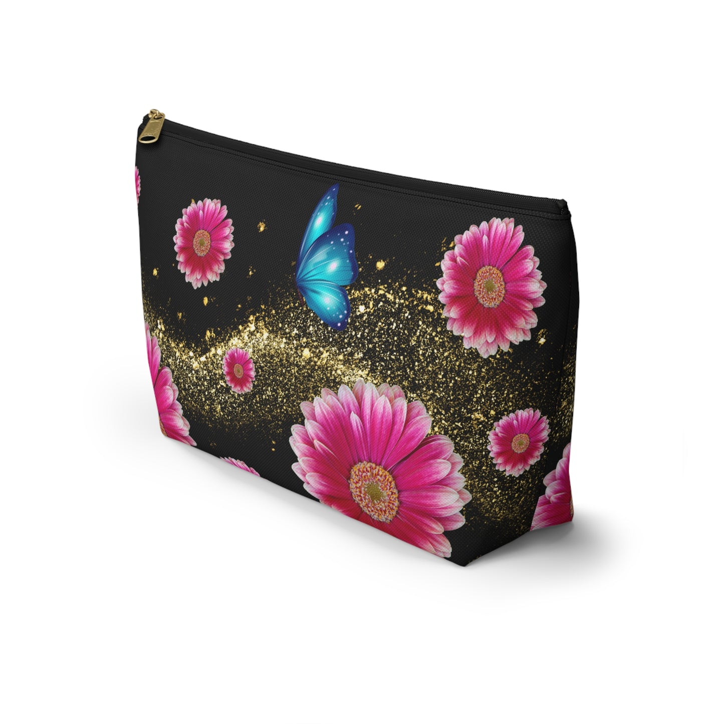 Floral Butterfly Accessory Pouch, Makeup Bag, Travel Essentials, Gift for Her, Cosmetic Storage, Floral Design