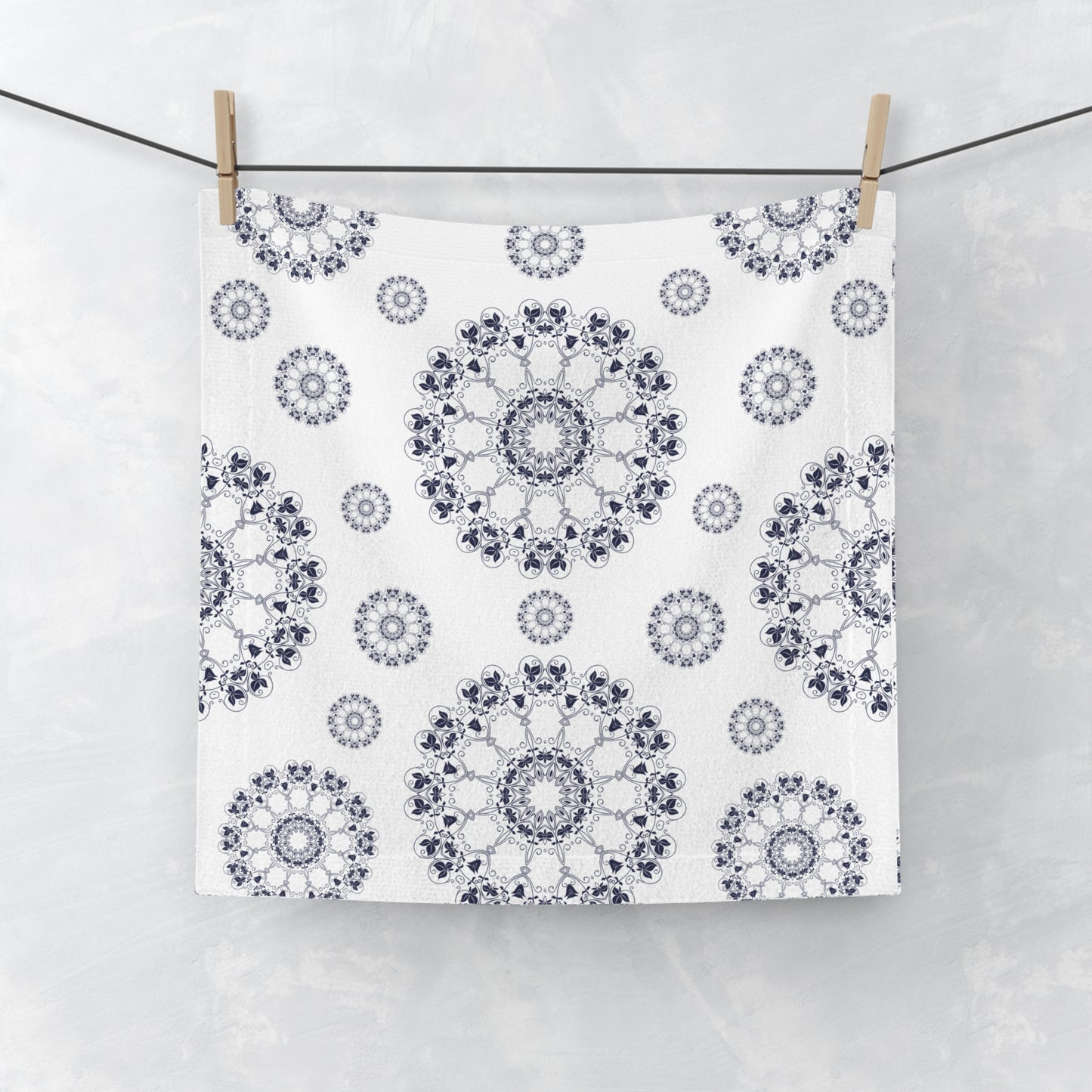 Elegant Floral Face Towel | Soft Cotton Towel for Spa, Home, Wedding Gift, Bathroom Decor | Versatile Decorative Hand Towel