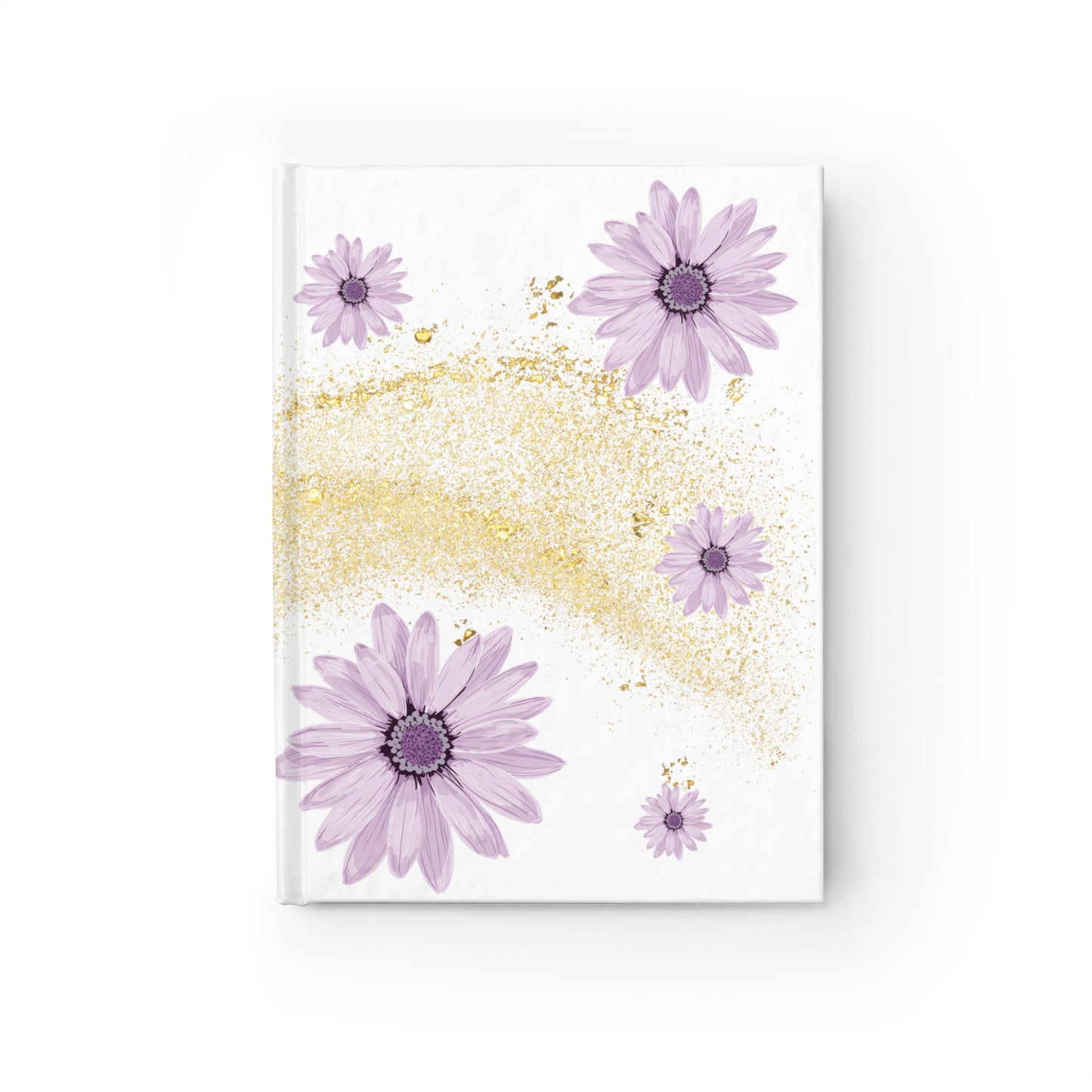 Purple Floral Sparkle Journal - Ruled, Inspirational Notebook, Flower Diary, Gift for Her, Writing Journal, Scrapbook