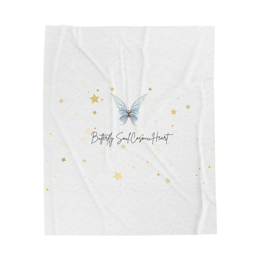 Butterfly Soul Velvet Plush Blanket, Cozy Throw, Gift for Her, Home Decor, Warm Comfort for All Seasons, Butterfly Design