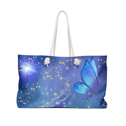 Dreamy Butterfly Weekender Bag - Perfect for Travel & Special Occasions Celestial Butterfly Weekender Bag – Starry Night Travel Tote with Cosmic Galaxy Art