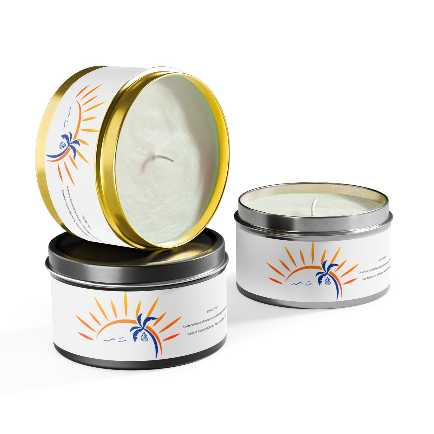 Spa Retreat Candle – Eucalyptus, Sea Salt & Sage | Tin Candle by Stardust Cove