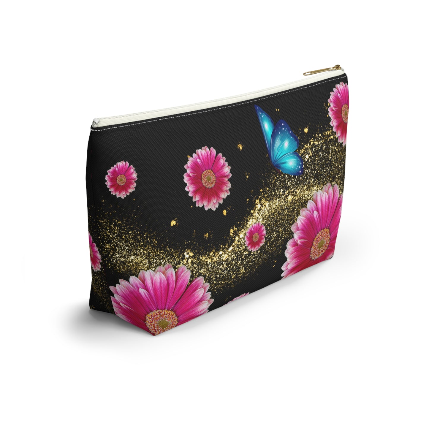 Floral Butterfly Accessory Pouch, Makeup Bag, Travel Essentials, Gift for Her, Cosmetic Storage, Floral Design