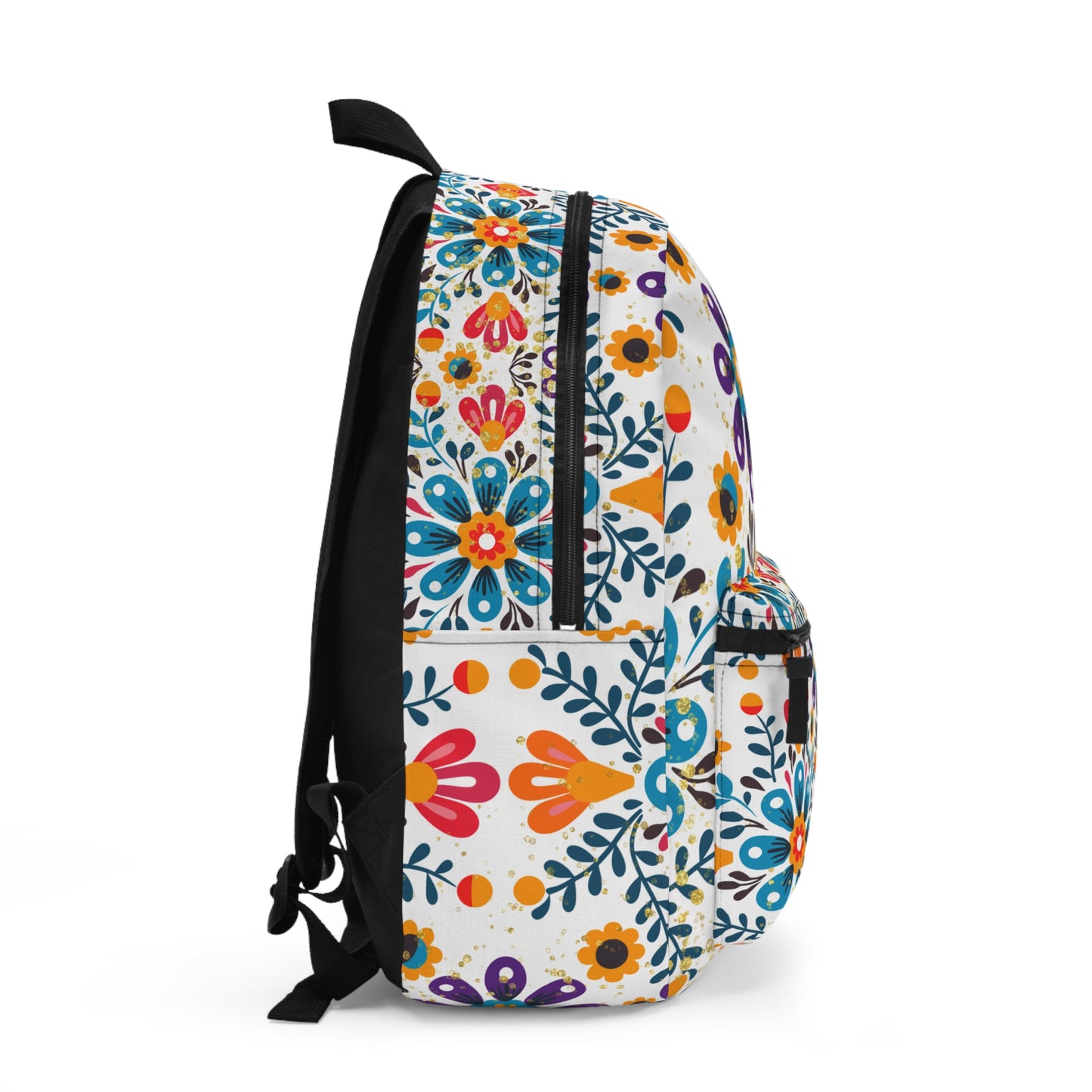Celestial Bloom Backpack – Vibrant Floral Folk Art School Bag | Boho Bookbag by Stardust Cove