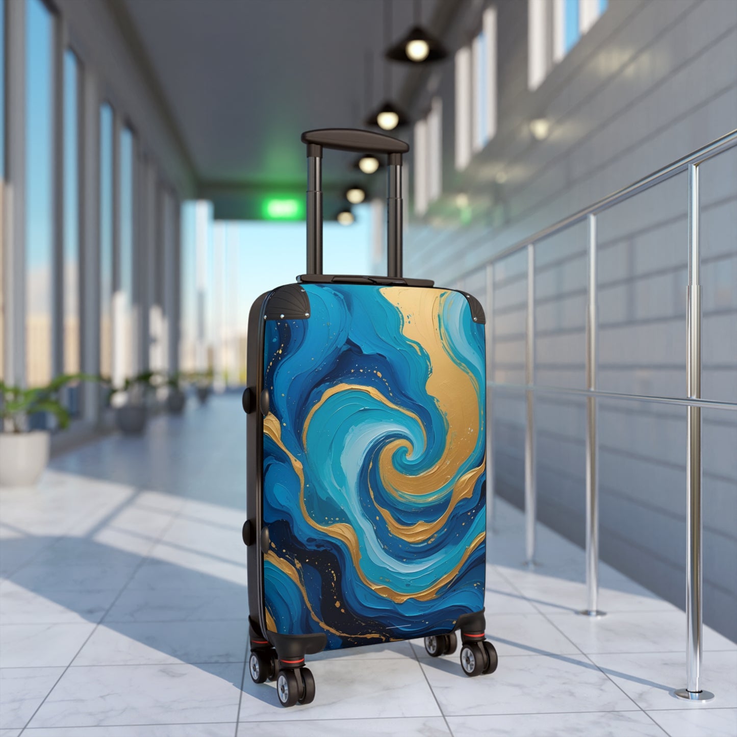 Tide’s Dream Spinner Suitcase – Ocean Galaxy Swirl Travel Luggage