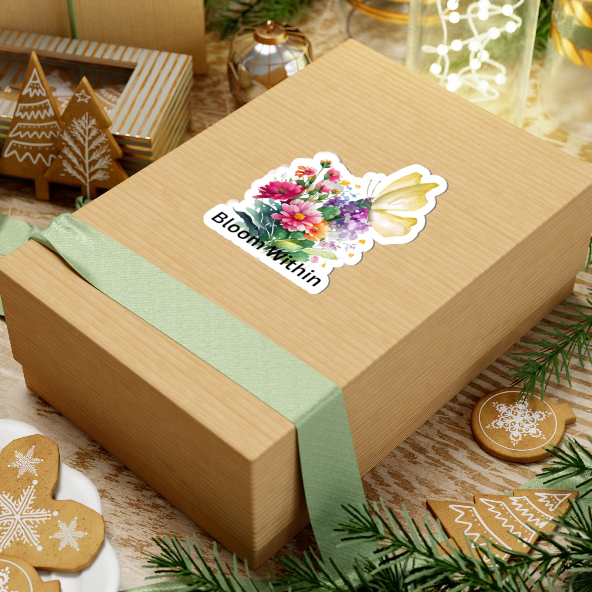 Bloom Within Flower & Butterfly Kiss-Cut Stickers for Inspirational Decor