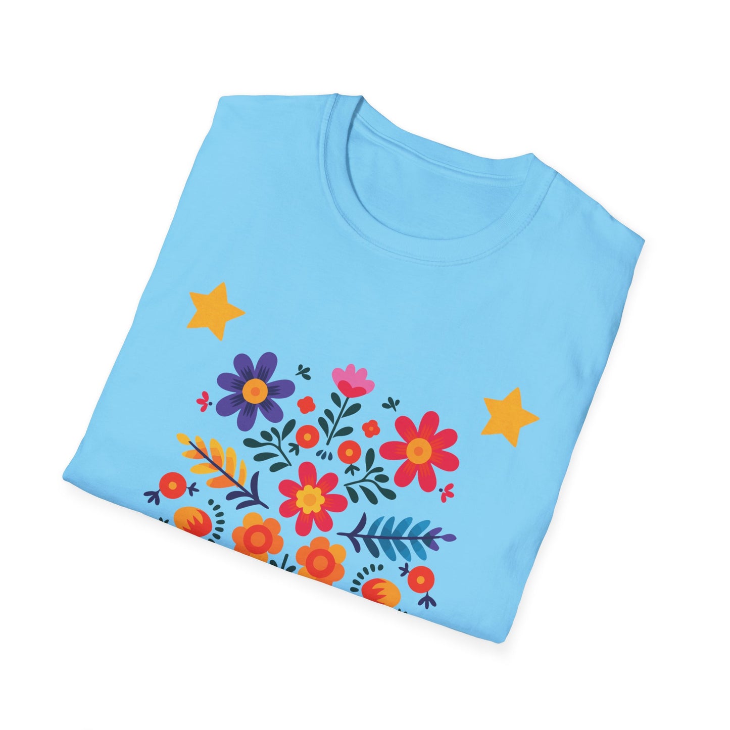 Bloom Wildly Shine Softly T-Shirt – Floral Folk Art Tee | Inspirational Quote Shirt | Stardust Cove