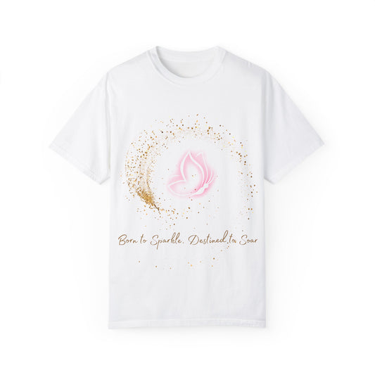 Inspirational Butterfly T-Shirt – Born to Sparkle Destined to Soar – Motivational Mint Tee
