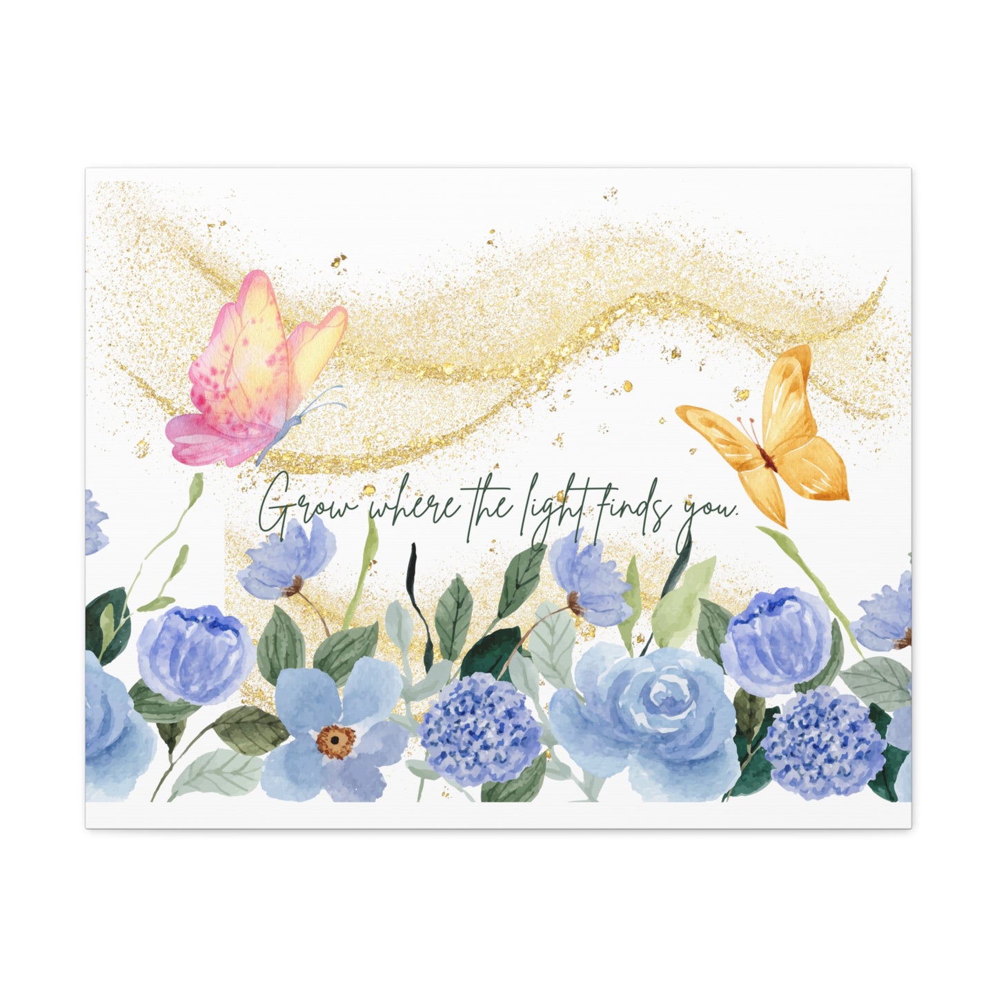 Inspirational Floral Canvas Art - "Grow Where the Light Finds You"