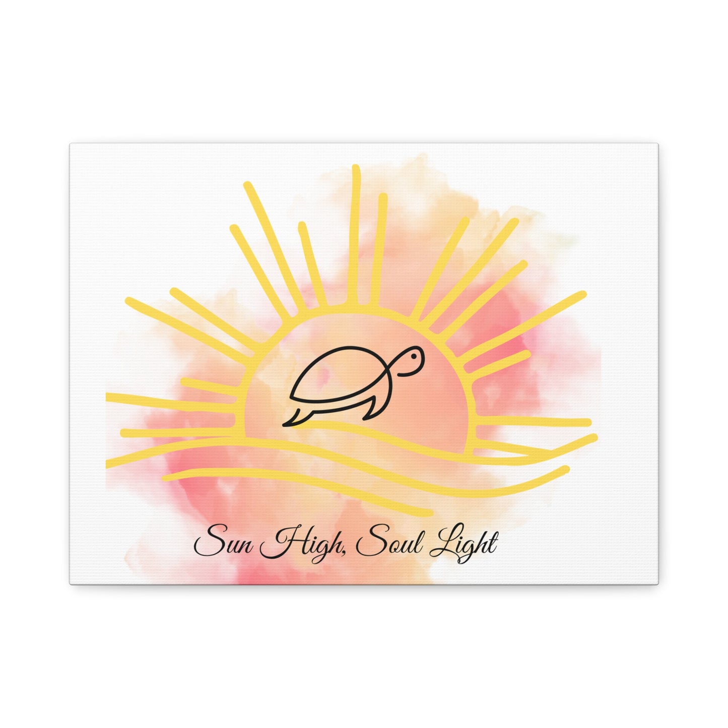 Sun High Soul Light Canvas – Watercolor Turtle & Sunrise Wall Art | Coastal Inspirational Decor