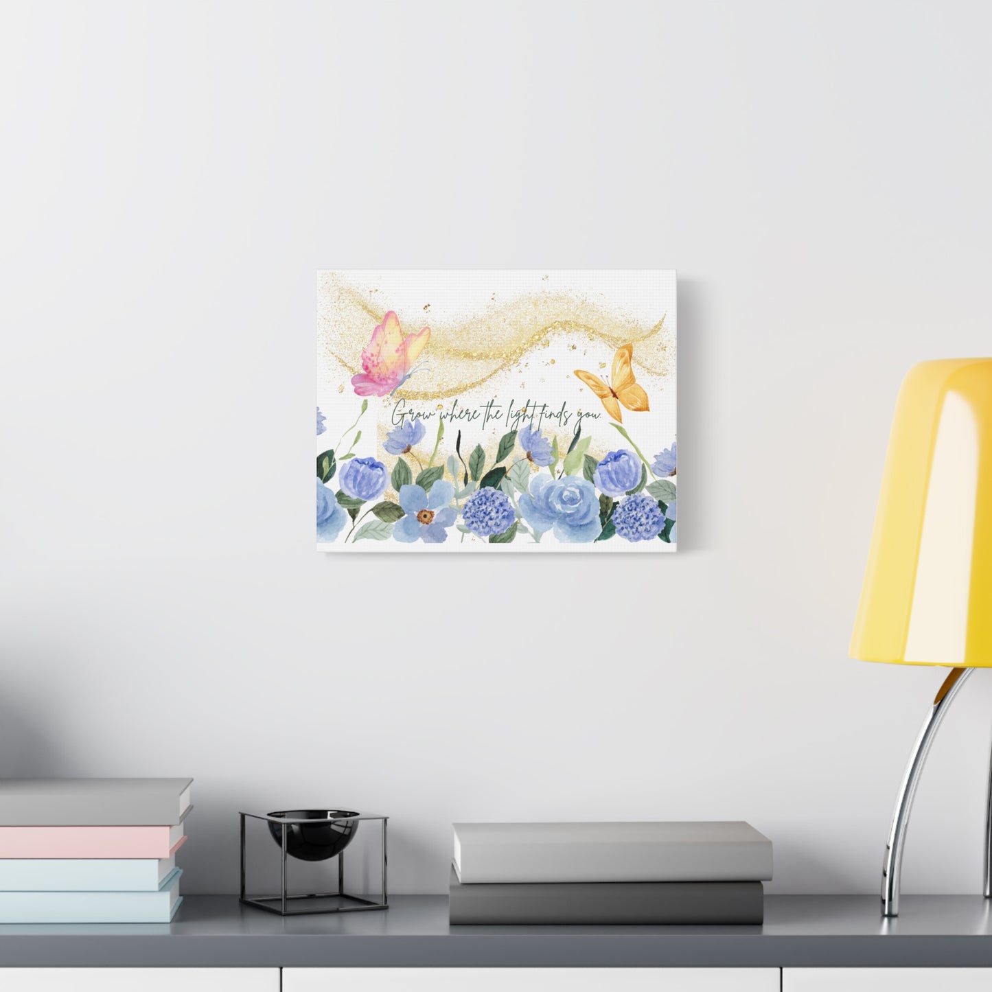 Inspirational Floral Canvas Art - "Grow Where the Light Finds You"