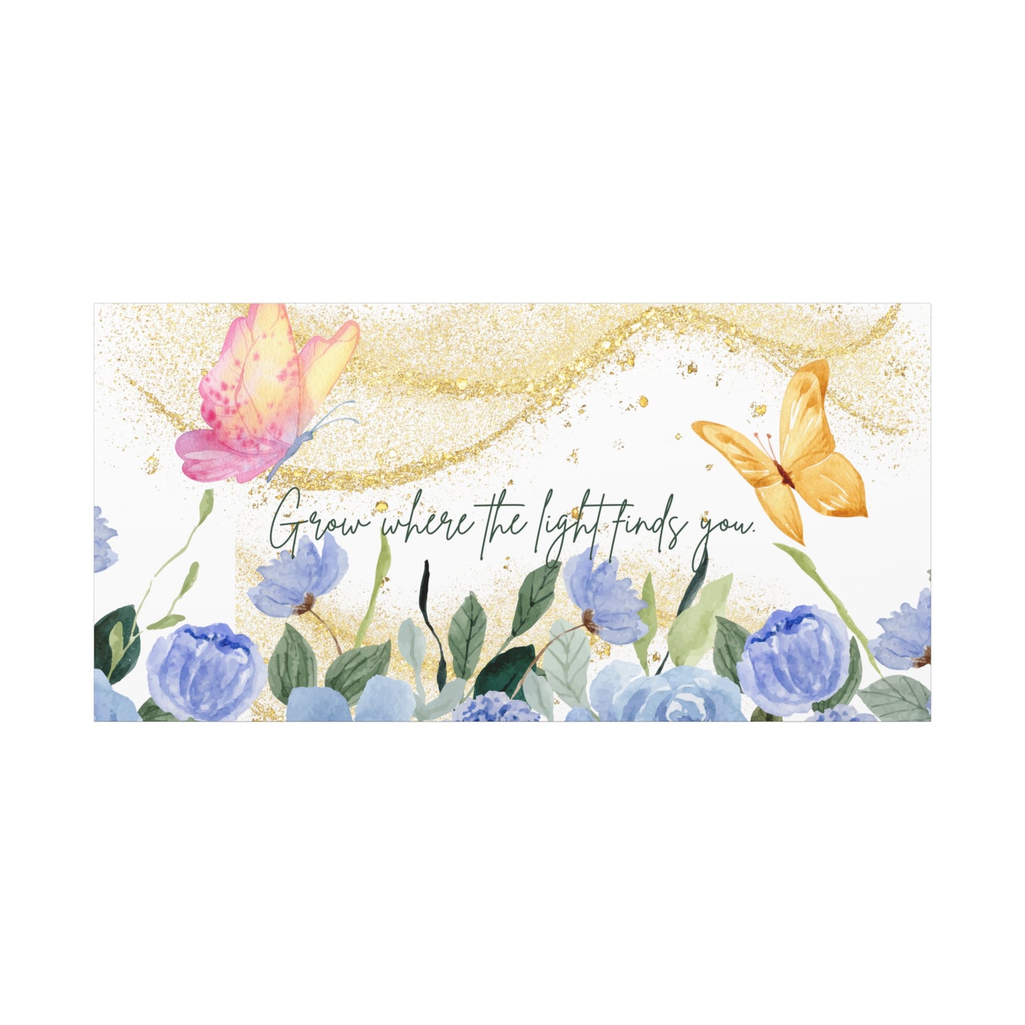 Inspirational Floral Canvas Art - "Grow Where the Light Finds You"