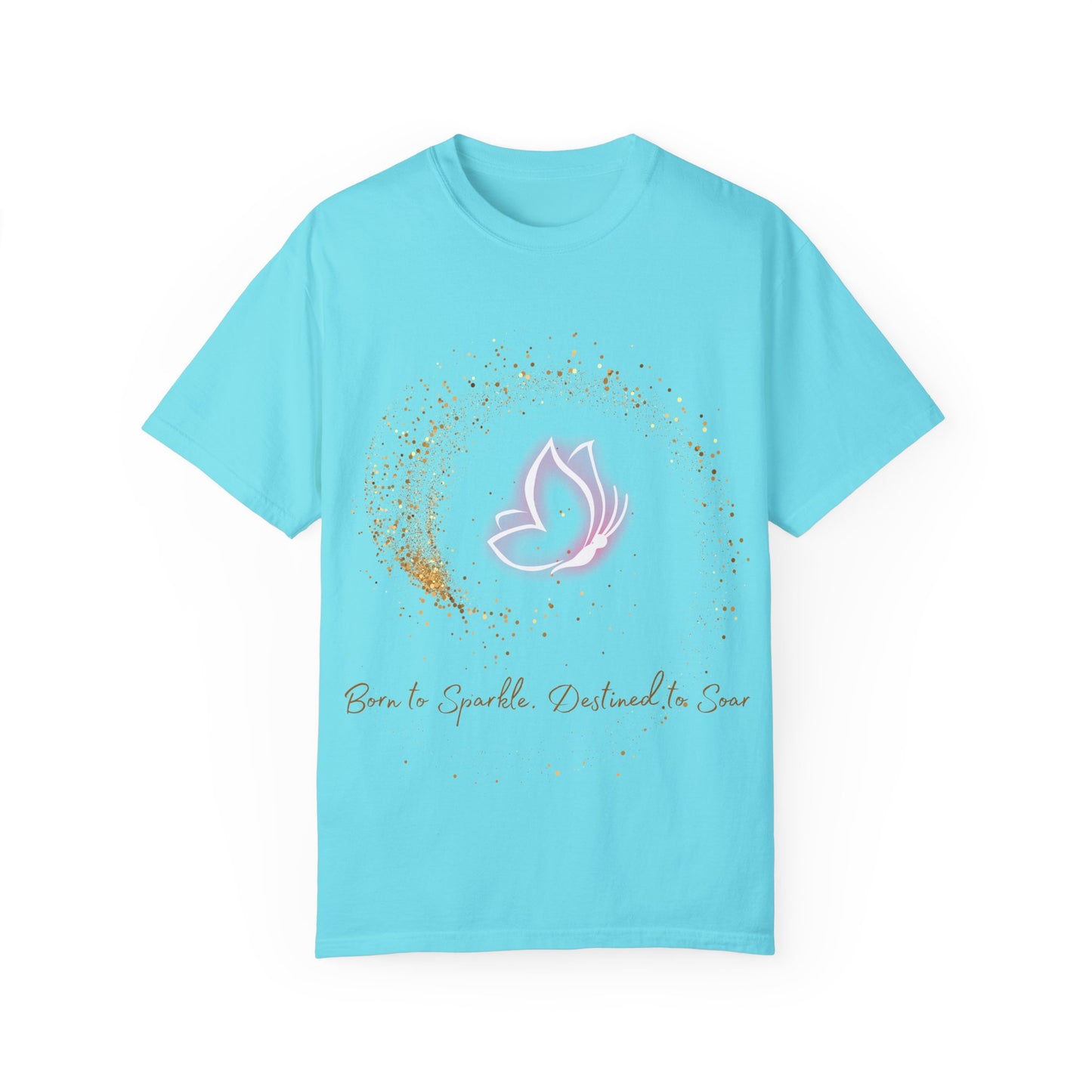 Inspirational Butterfly T-Shirt – Born to Sparkle Destined to Soar – Motivational Mint Tee