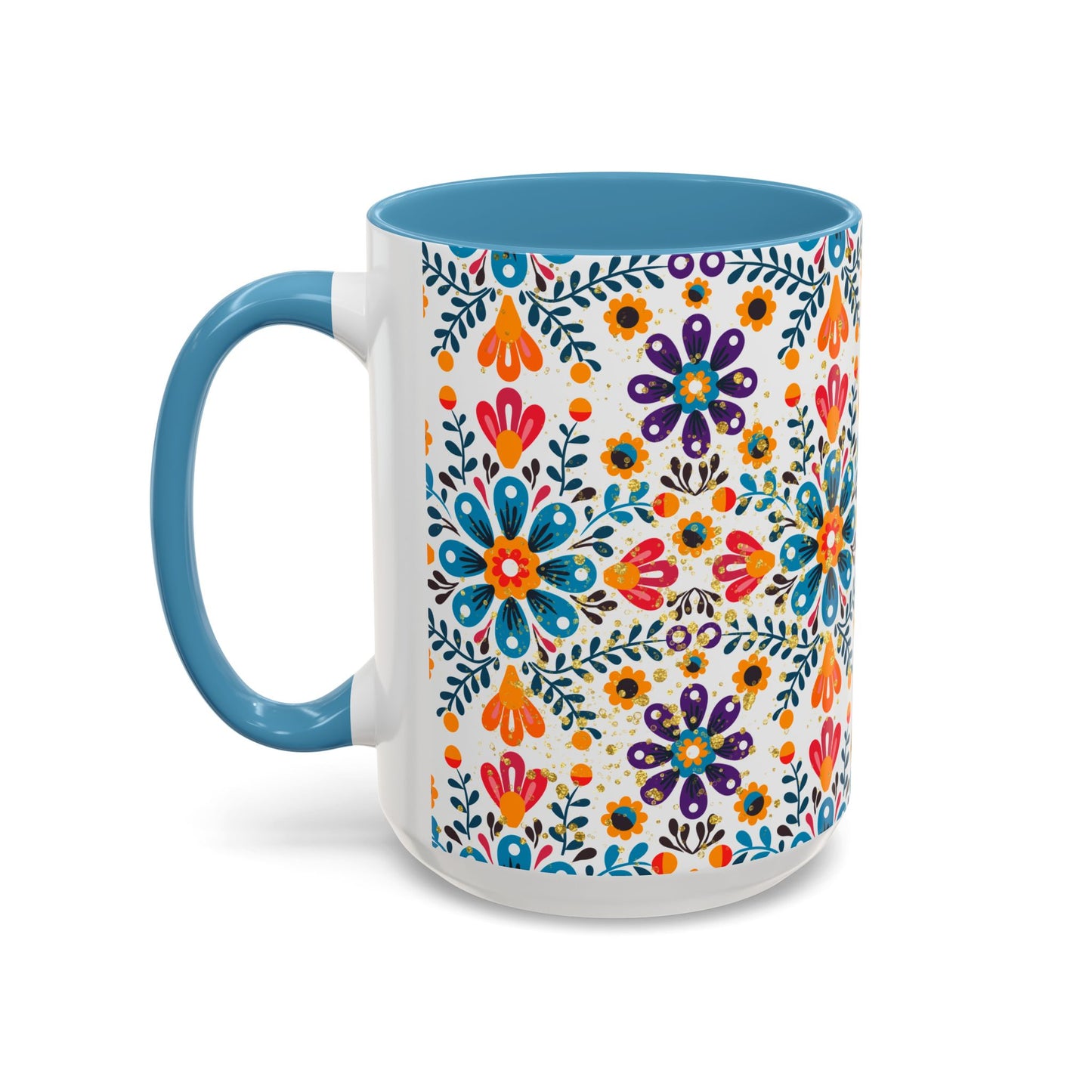 Boho Floral Coffee Mug – Folk Art Accent Mug | Colorful Ceramic Cup by Stardust Cove