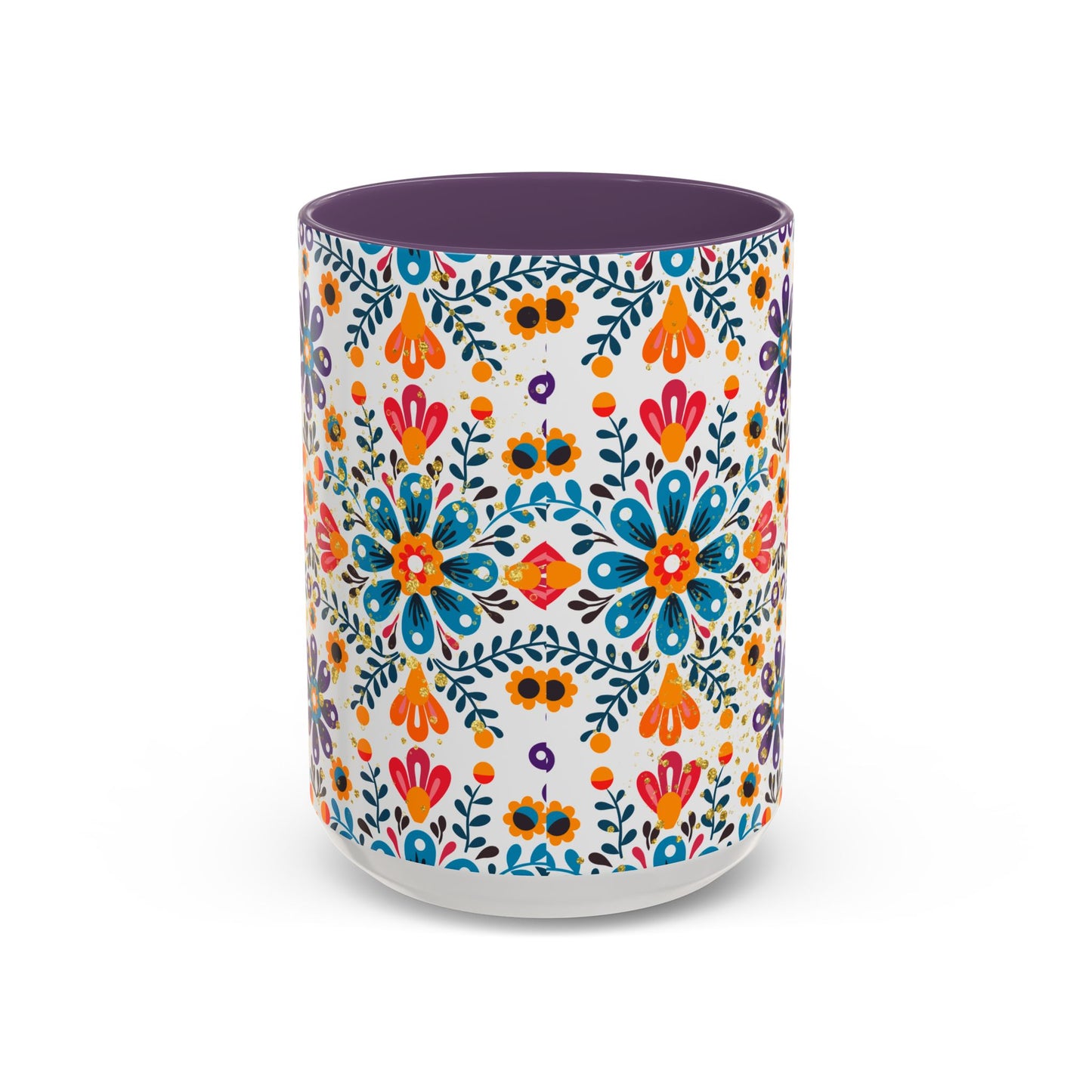 Boho Floral Coffee Mug – Folk Art Accent Mug | Colorful Ceramic Cup by Stardust Cove