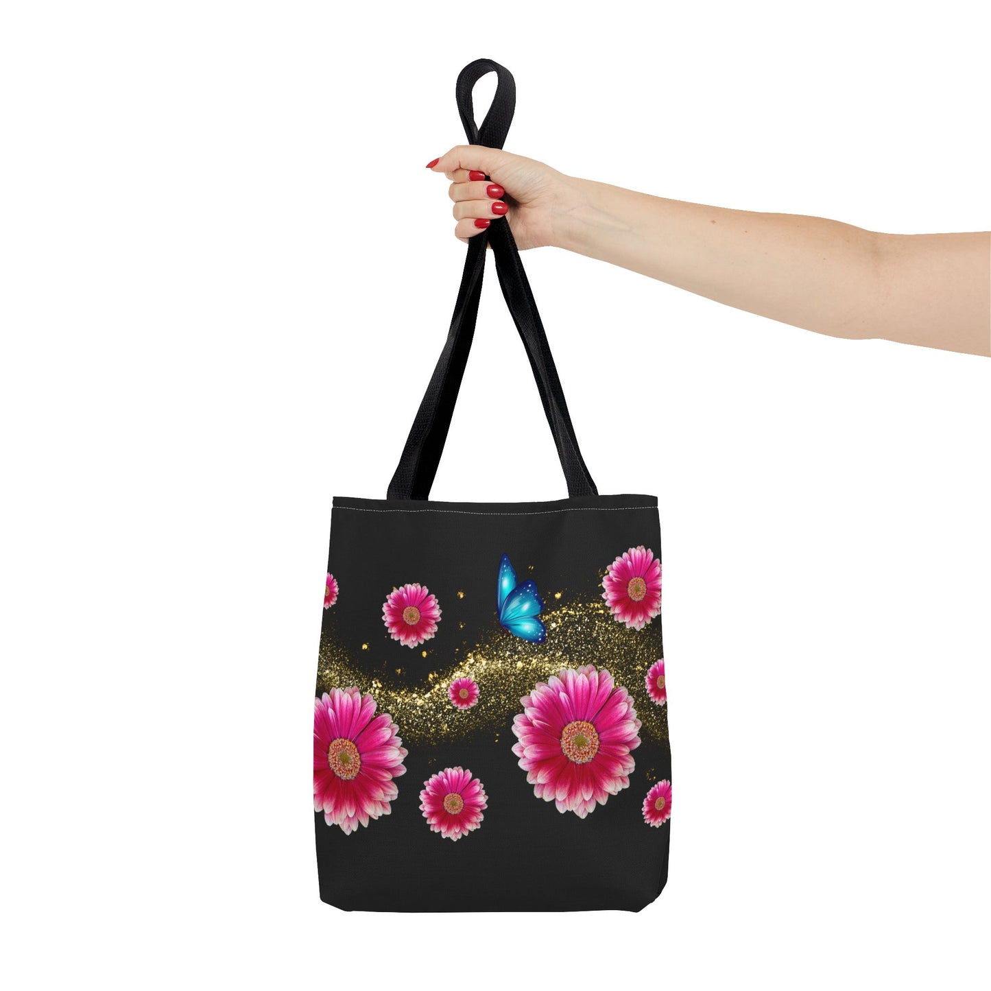 Floral Butterfly Tote Bag, Flower Power Bag, AOP Floral Shopper, Spring Tote, Gift for Nature Lovers, Eco-Friendly Bag