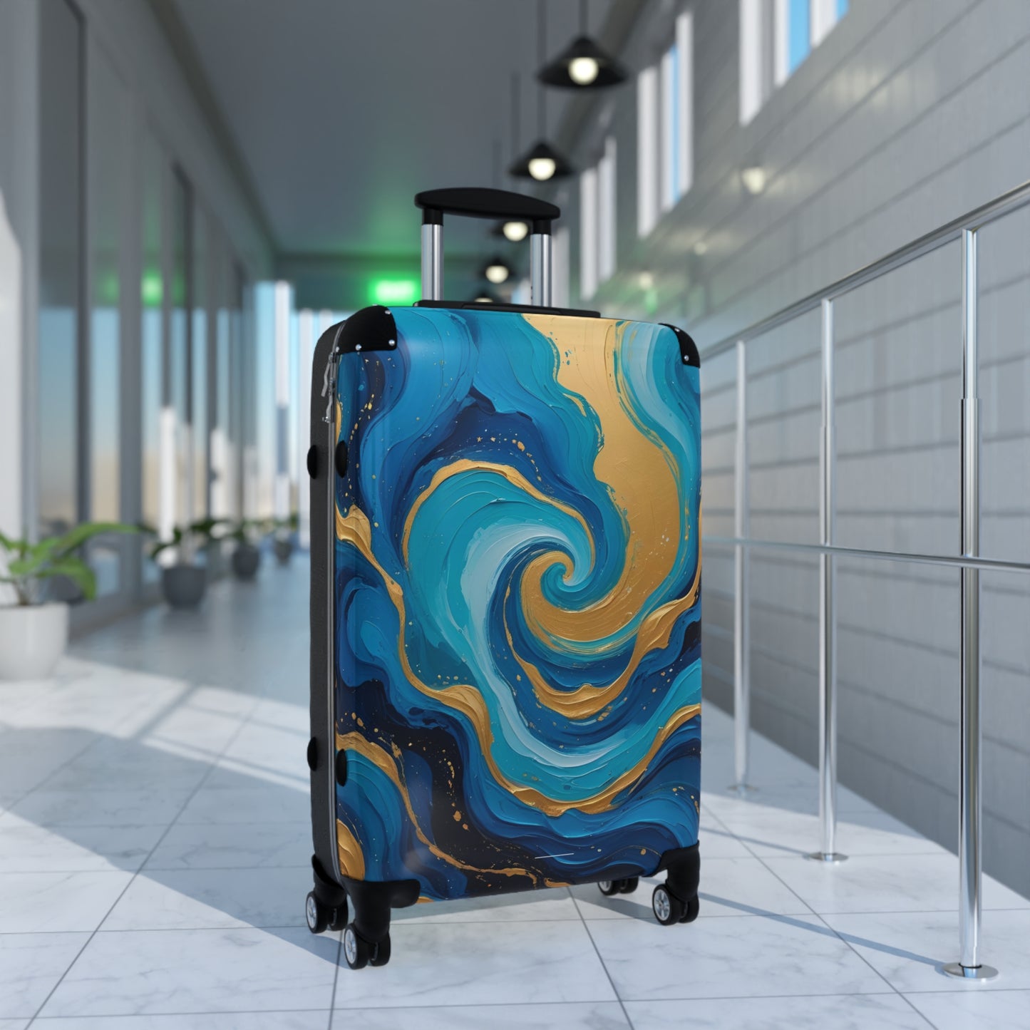 Tide’s Dream Spinner Suitcase – Ocean Galaxy Swirl Travel Luggage