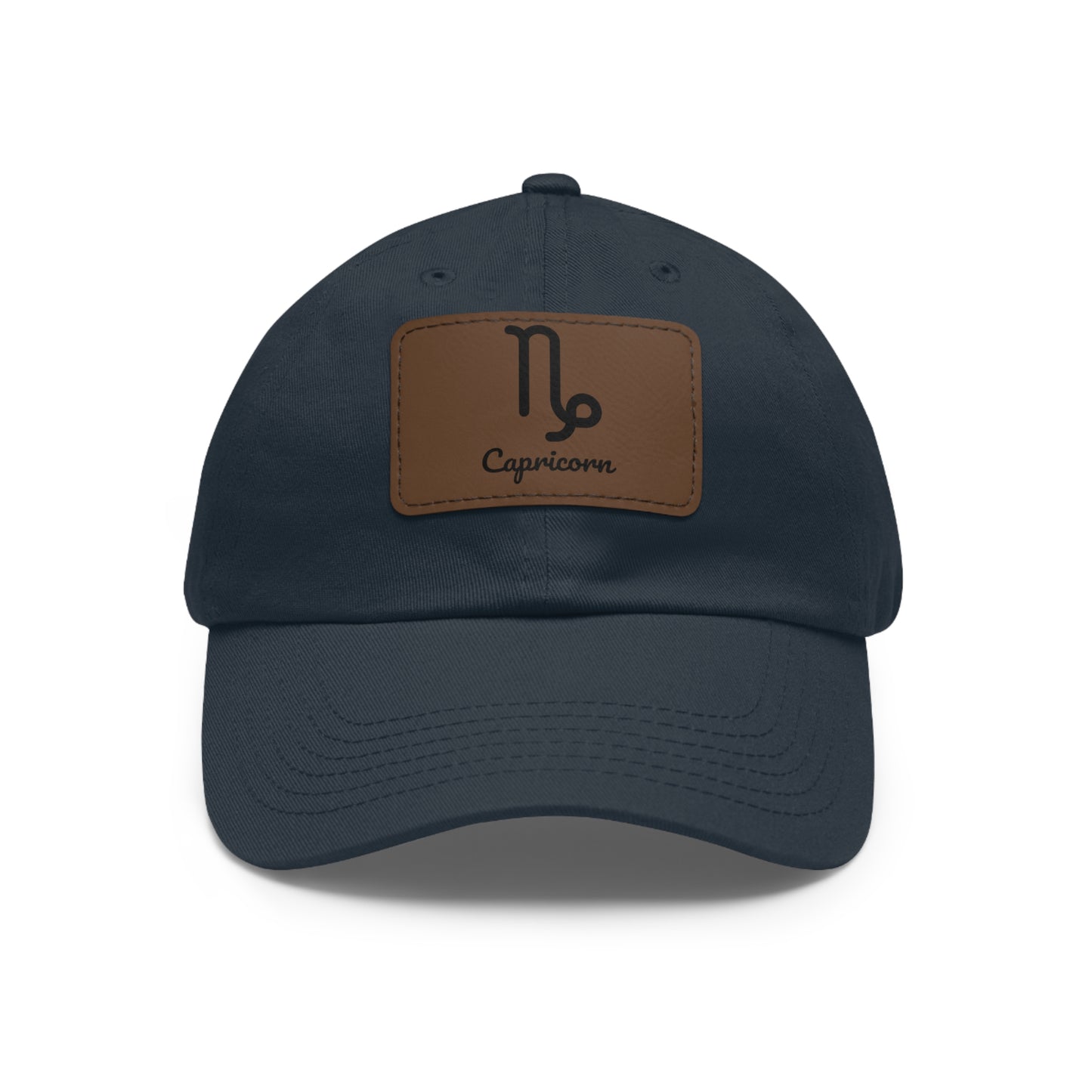 Capricorn Dad Hat with Leather Patch - Stylish Astrology Cap