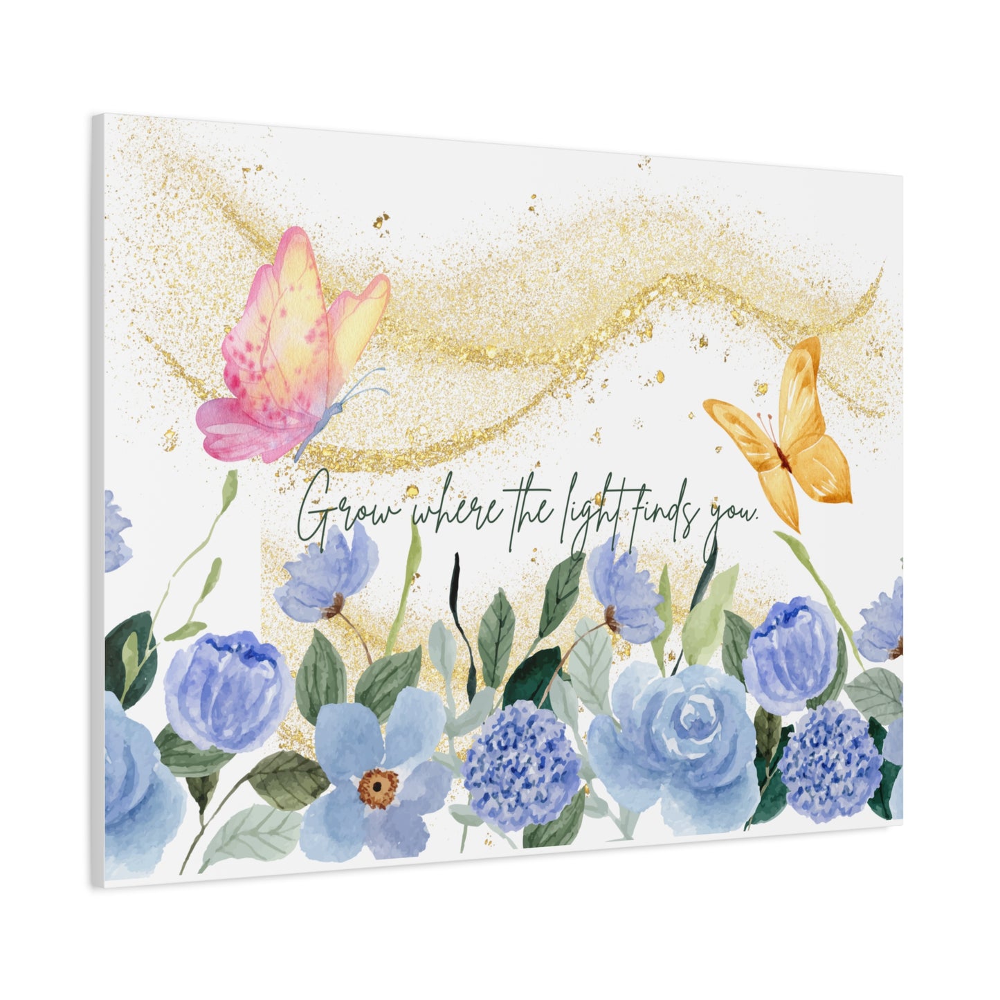 Inspirational Floral Canvas Art - "Grow Where the Light Finds You"