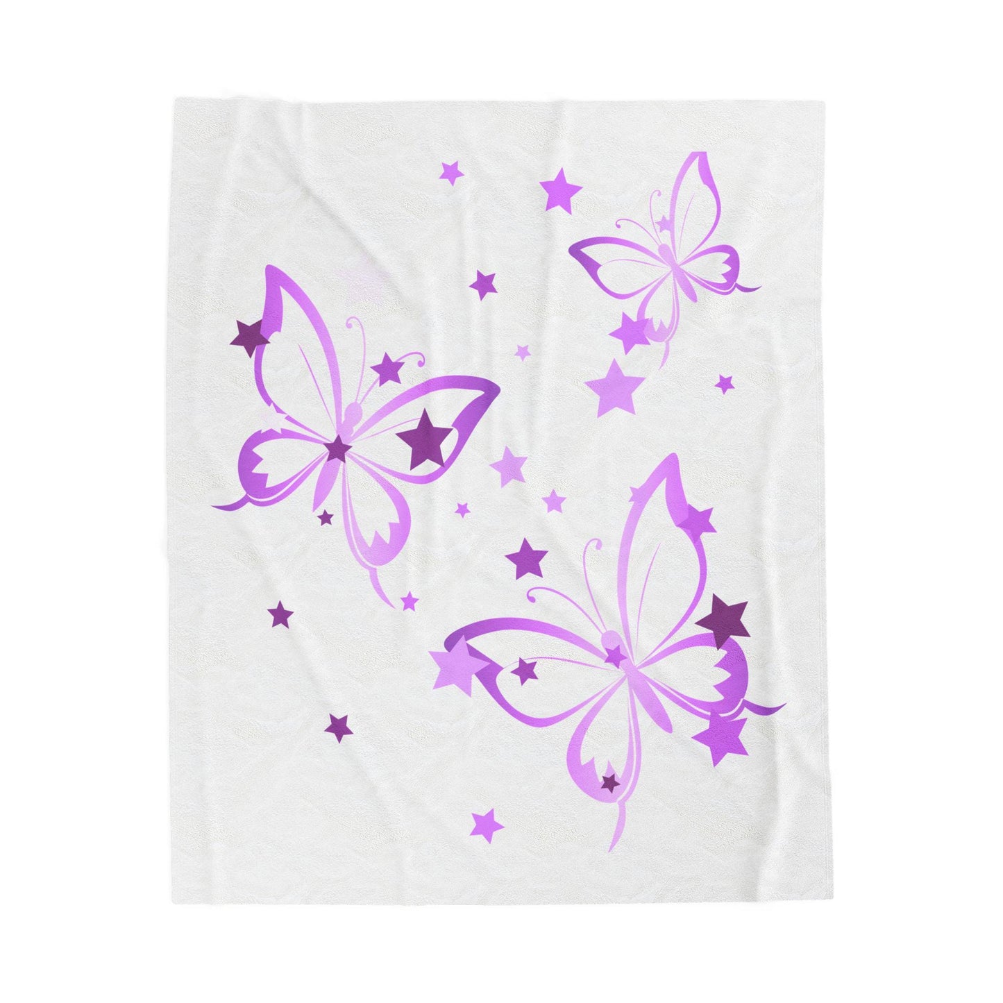 Velveteen Purple Butterfly Plush Blanket