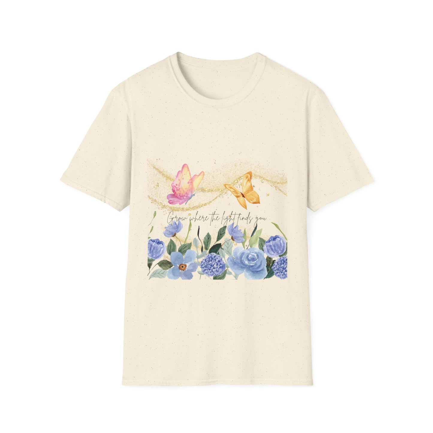 Butterfly Blossom Unisex Softstyle T-Shirt - Inspirational Floral Design