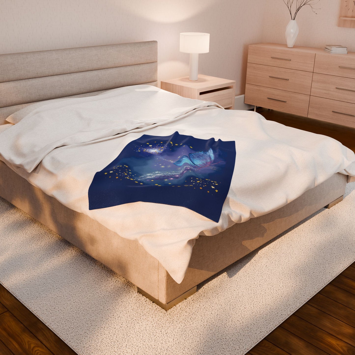 Celestial Butterfly Plush Blanket - Cozy Starry Throw for Comfort and Inspiration
