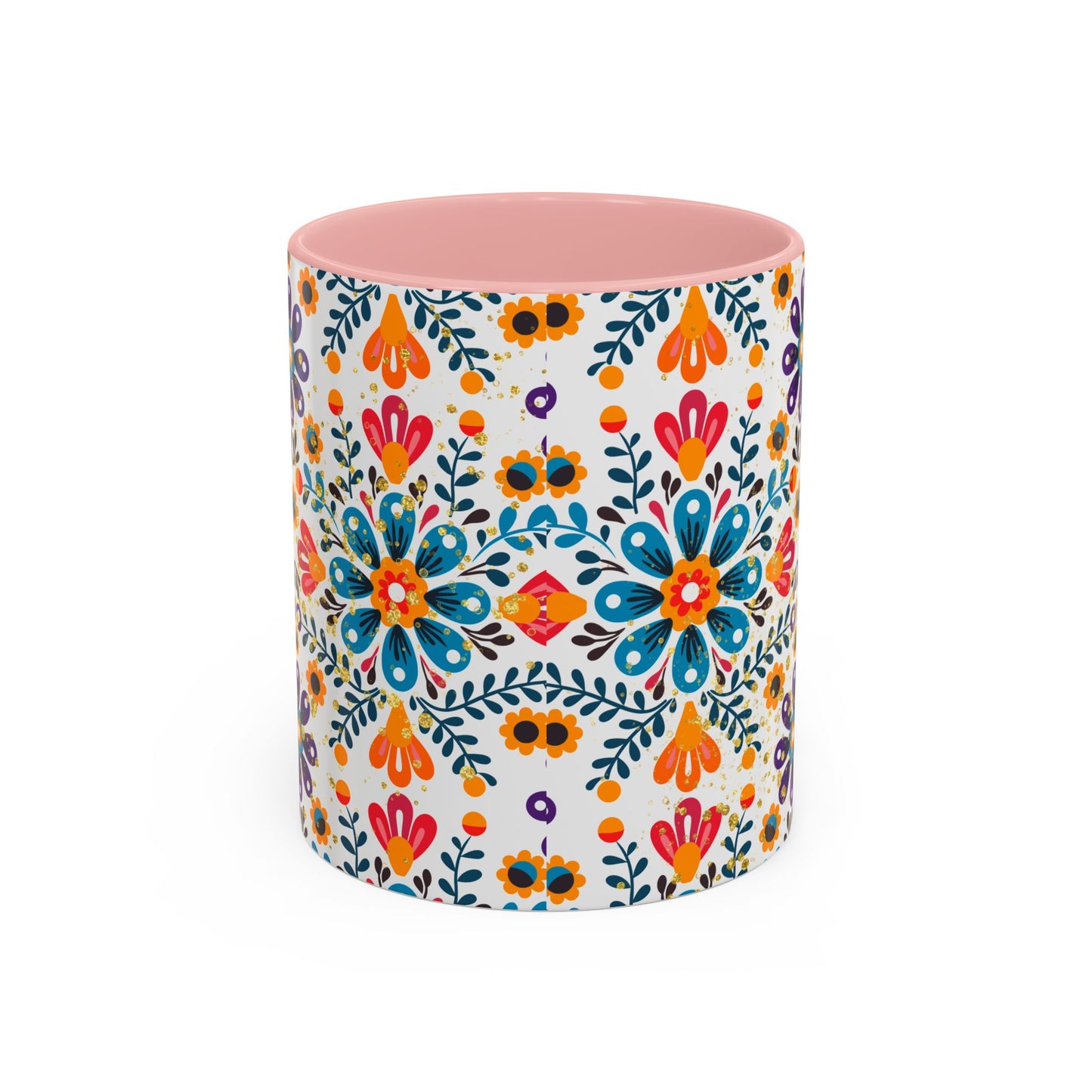 Boho Floral Coffee Mug – Folk Art Accent Mug | Colorful Ceramic Cup by Stardust Cove