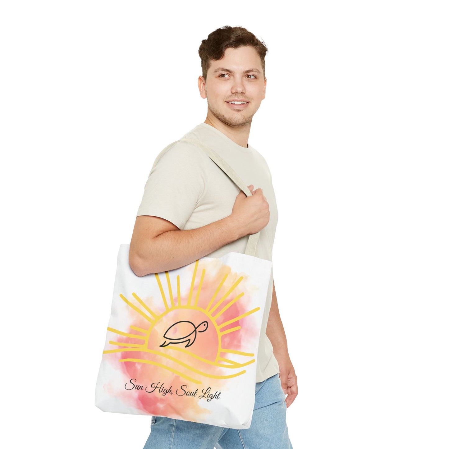 Sun High Tote Bag - Inspirational Turtle Design for Beach Lovers