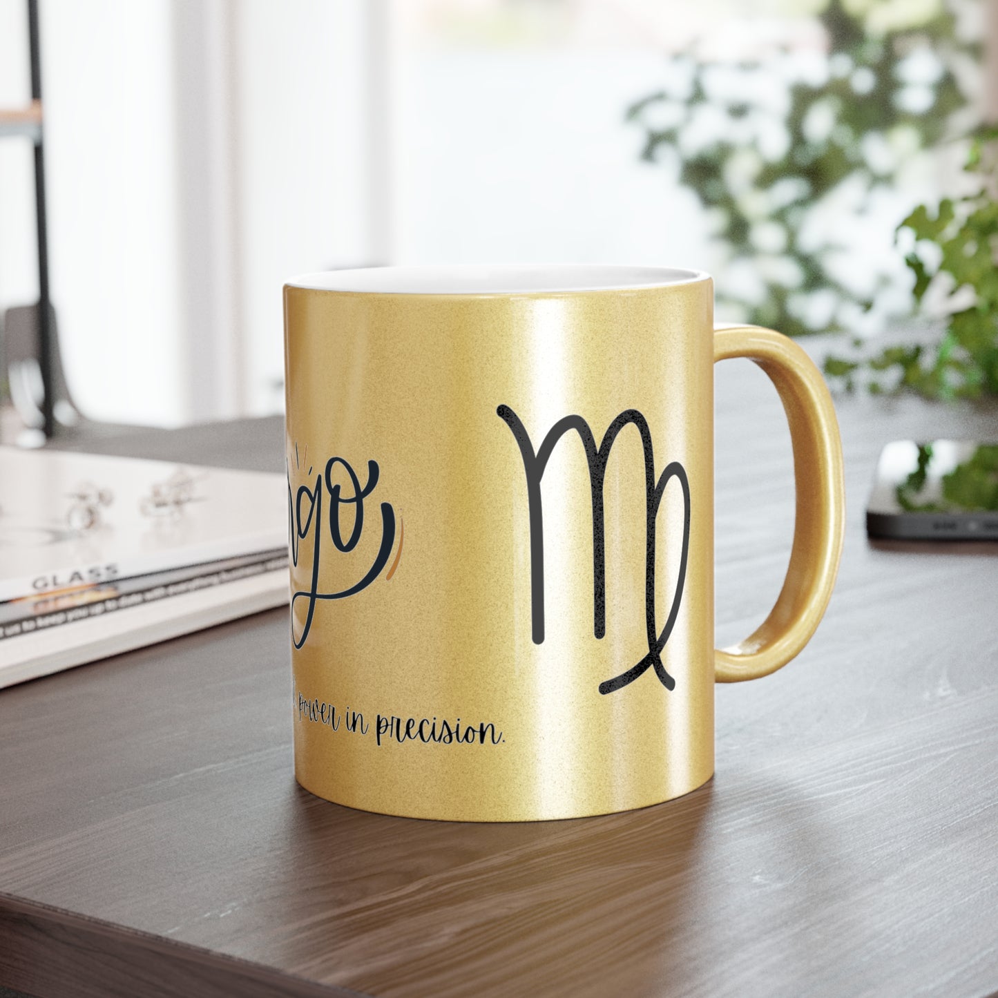 Astrology Virgo Metallic Mug - Silver & Gold Coffee Cup for Zodiac Lovers