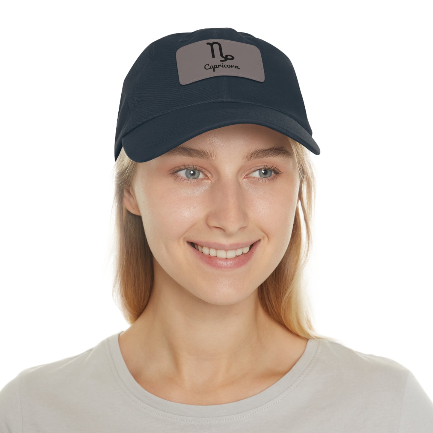 Capricorn Dad Hat with Leather Patch - Stylish Astrology Cap